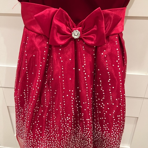 Beautiful Crimson Little Girls Holiday Dress - Picture 3 of 4